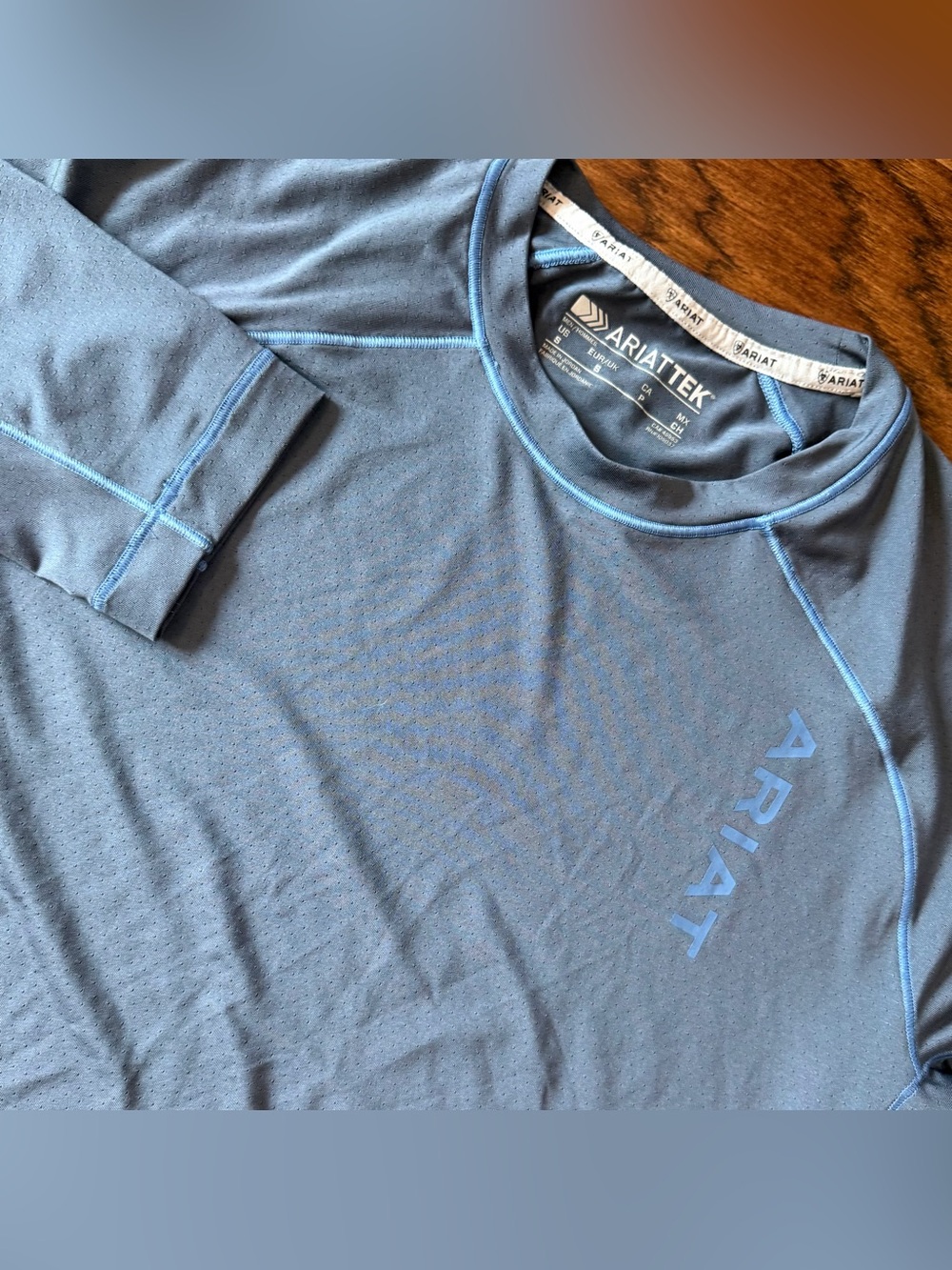 Ariat Tek Men’s 360 Airflow Long Sleeve T-shirt Performance Gray Small